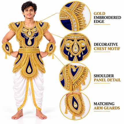 Blue zari kavach detail callouts