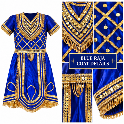 Blue raja coat zari close-up
