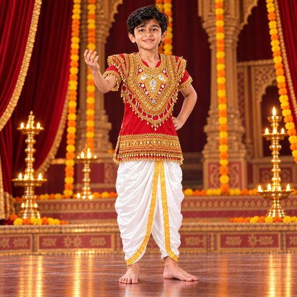 Red body kavach on Ramleela stage