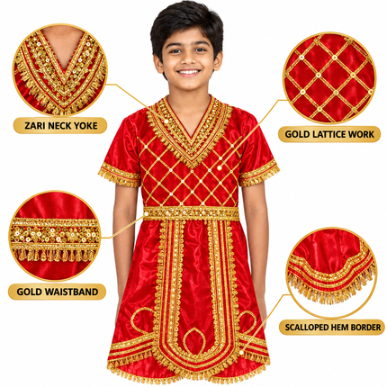 Red raja coat detail callouts
