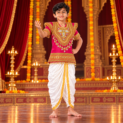 Pink body kavach on Ramleela stage