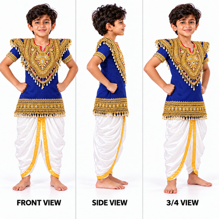 Blue body kavach front side and 3/4 view