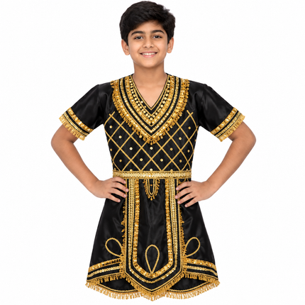 Boy wearing black raja coat