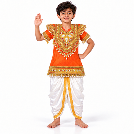 Orange body kavach waving pose
