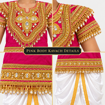 Pink body kavach close-up details