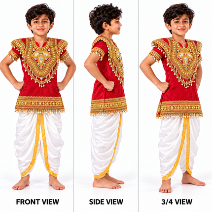 Red body kavach front side and 3/4 view
