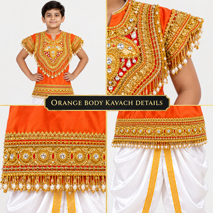Orange body kavach close-up details