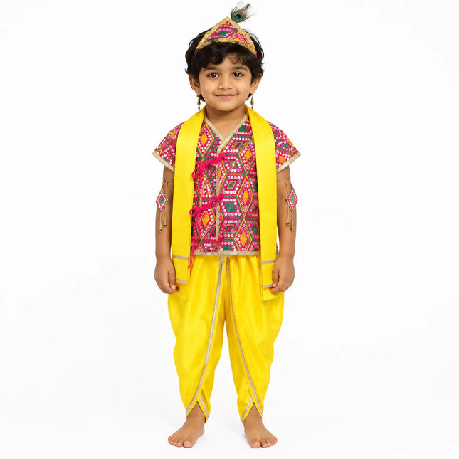 krishna dress for kids with accessories full set fancydresswale.com