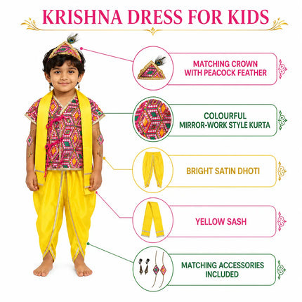 krishna dress for kids with accessories full set fancydresswale.com