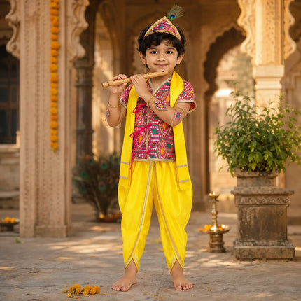 krishna dress for kids with accessories full set fancydresswale.com