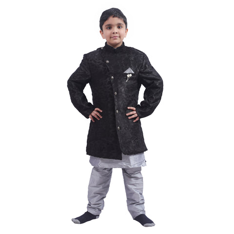 Indo Western Party Ocassion Dress For Boys Style 2 Colour Black