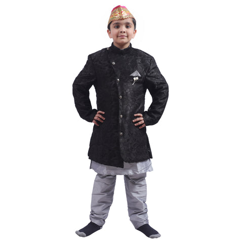 Indo Western Party Ocassion Dress For Boys Style 2 Colour Black
