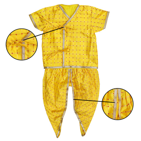 FancyDressWale Krishna dress set for Baby boys and kid with accessories-yellow
