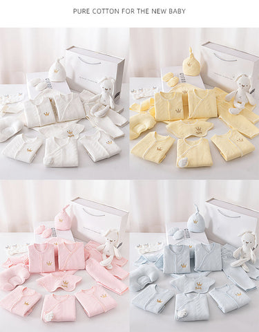 Gift Basket for newborn baby boy and Baby Girls- Yellow set of 20 dresses & baby accessories