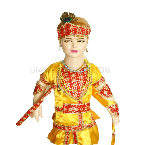 Raj Fancy Dresses Krishna Dress for Kids, Baby Krishna Dress for  Janmashtami with Krishna Mukut, Peacock Feather & Flute Embroidered Krishna  Costume for Girl & Boy, 3 Months-8 Years - Price History