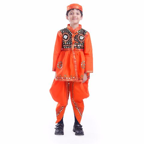 Kids Garba Dress, Red Brown Cotton Chaniya Choli, GIRLS DRESS #18316 | Buy  Online @ DesiClik.com, USA