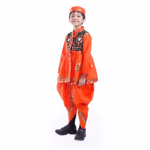 Gujrati boy dress for boys, Garba dress, Orange color