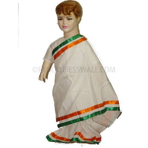 Tri-color saree for Girls - Tiranga costume for Girls for Fancy dress competitions independence day costumes