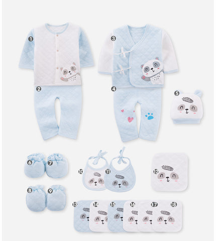 Fancydresswale Newborn Gift set for Baby boys and baby Girls | 18 piece newborn cloths and accessories set | Fits newborn to 12 months, Blue