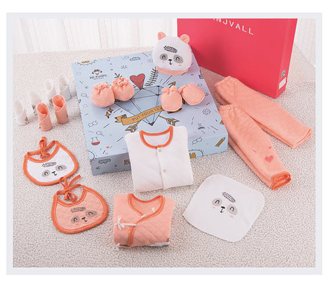 Fancydresswale Newborn Gift set for Baby boys and baby Girls | 18 piece newborn cloths and accessories set | Fits newborn to 12 months, Orange