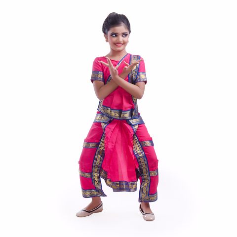 Pink Bharatnatyam Dance Dress