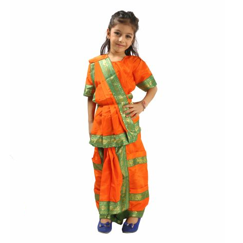 Bharatnatyam Dance Dress Orange
