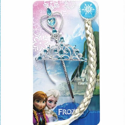 Frozen Elsa Hair accessories KIt 1 Magic Band+1 Wig+1 Crown