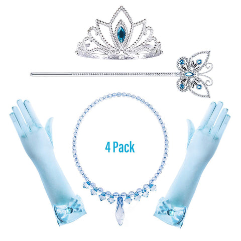 Princess Elsa Cinderella Rapunzel Dress up Accessories Set for Girls with Shoe Necklace