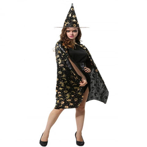 Fancydresswale Halloween Cloak Cape Unisex Adult Role Play Dress up Costume- Black