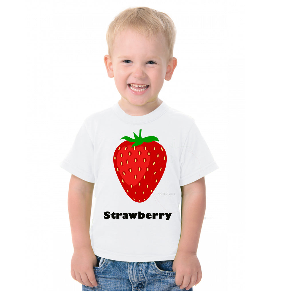 Fruit Theme T-Shirt for Kids Fancy Dress Costume Strawberry