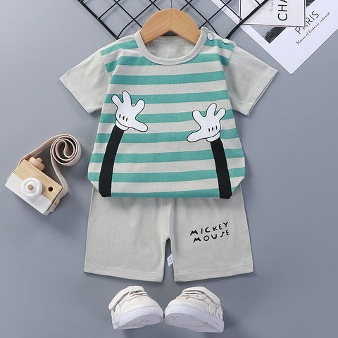 Infant Baby boy short sleeve half pant and Shirt dress set, Micky
