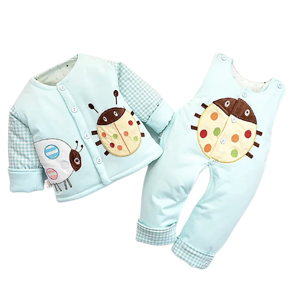 Fancydresswale Newborn dress for baby boy and Girl, 2 piece warm set , Blue, 0-6 Months