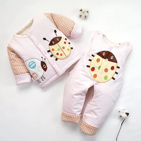 Fancydresswale Newborn dress for baby boy and Girl, 2 piece warm set , Pink