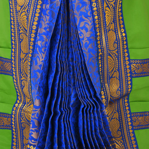Bharatnatyam dress Blue and Green for Fancy Dress/Costume Competitions/School Events/Annual Functions