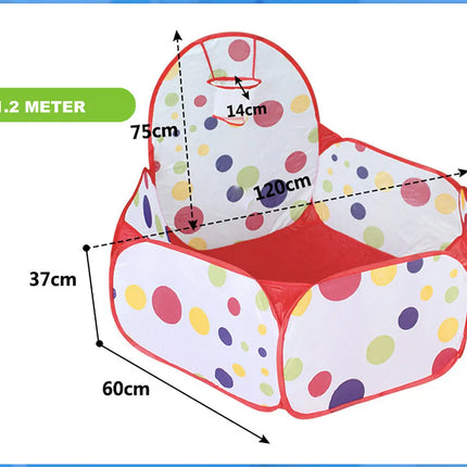 Ball Pit with Basketball Hoop, 1-6 Years Child Toddler Ball Ocean Pool Tent for Boys and Girls Healthy Pop Up Star Play Tent (1.5 Meter) fancydresswale.com