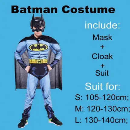 Batman Muscle dress for boys- Blue and Black Fancydresswale