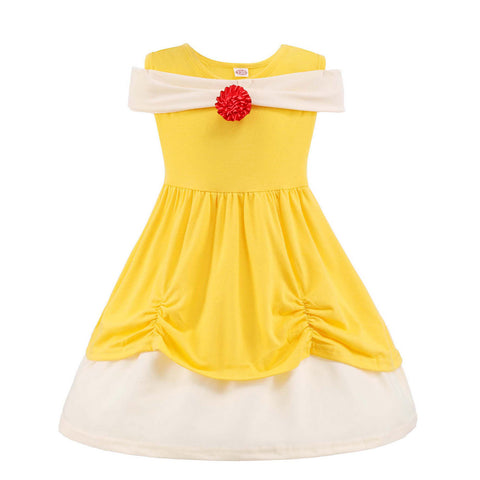 Fancydresswale Belle Princess Girls Dress Party  Summer Cosplay Baby Fashion