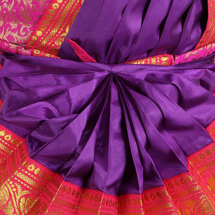 Bharatnatyam Brocade Costume Purple and Gold Professional Dance attire Fancydresswale.com