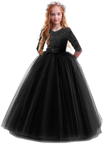 Fancydresswale girls dress new fashion One piece Long frock Maxi Gown Stylish - Black