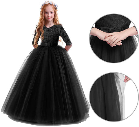 Fancydresswale girls dress new fashion One piece Long frock Maxi Gown Stylish - Black