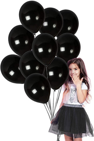 Fancydresswale Party Balloons 12 inch Black Metallic Chrome Helium Shiny Latex Thicken Balloon Perfect Decoration for Wedding Birthday Baby Shower Graduation Christmas Carnival