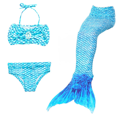 Fancydresswale Mermaid swimming suit bikini for Girls- Blue