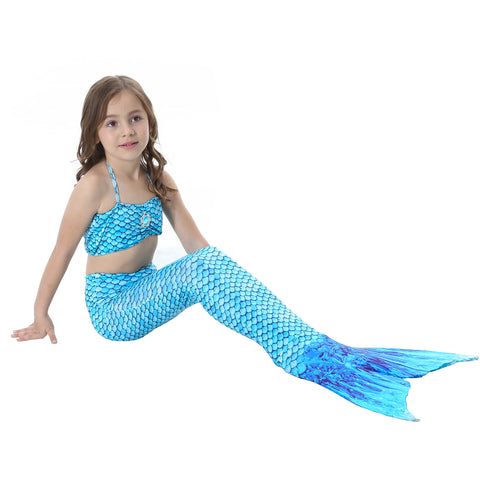 Fancydresswale Mermaid swimming suit bikini for Girls- Blue