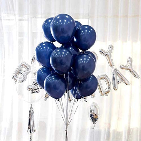 Fancydresswale Party Balloons 12 inch Blue Metallic Chrome Helium Shiny Latex Thicken Balloon Perfect Decoration for Wedding Birthday Baby Shower Graduation Christmas Carnival