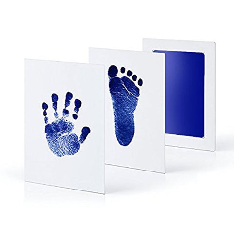Fancydresswale Inkless 0-12 Months for Baby Handprint and Baby Footprint Ink Pad with Imprint Cards 100% Non-Toxic & Mess Free Safe for Newborn Baby and Toddlers (Blue, 0-12 Months)