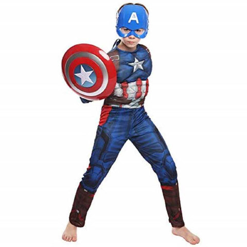 Fancydresswale Captain America Muscles Costume With Mask