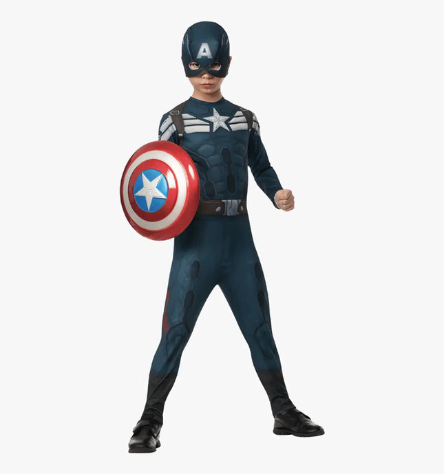 Captain America dress for kids with Shield fancydresswale.com