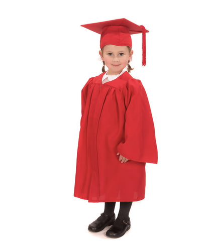 Convocation Dress with Cap for Boys and Girls Red Color