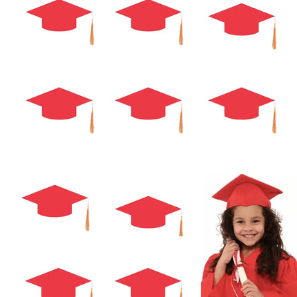 Convocation Cap for Kids, red, pack of 10 Fancydresswale