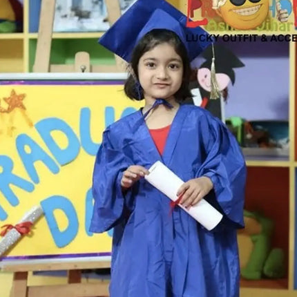 Convocation Dress with Cap for Boys and Girls Blue Color- Graduation gown Fancydresswale